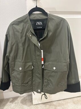 ZARA Olive Green Utility Jacket